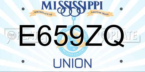 E659ZQ Mississippi License Plate