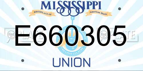 E660305 Mississippi License Plate