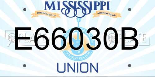 E66030B Mississippi License Plate