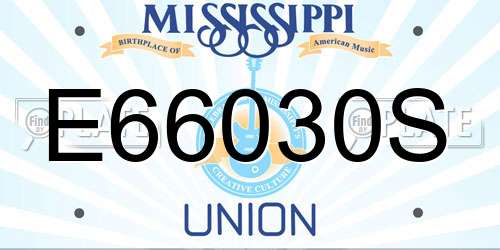 E66030S Mississippi License Plate
