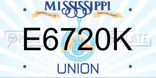 E6720K Mississippi License Plate