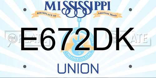 E672DK Mississippi License Plate