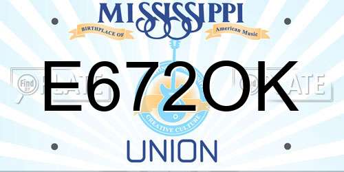 E672OK Mississippi License Plate