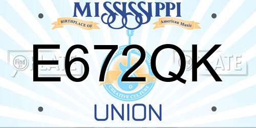 E672QK Mississippi License Plate