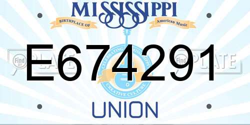 E674291 Mississippi License Plate
