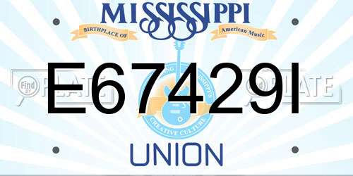 E67429I Mississippi License Plate