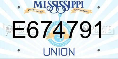 E674791 Mississippi License Plate