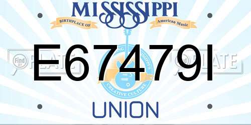 E67479I Mississippi License Plate