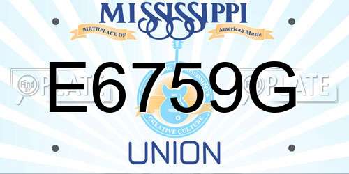 E6759G Mississippi License Plate