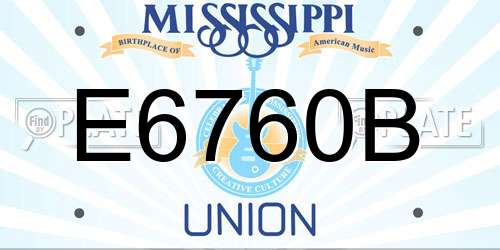 E6760B Mississippi License Plate