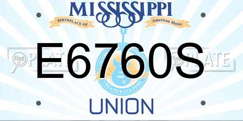 E6760S Mississippi License Plate