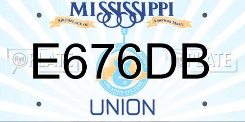 E676DB Mississippi License Plate