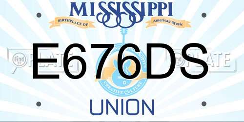 E676DS Mississippi License Plate