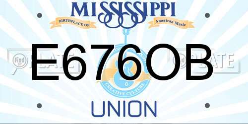 E676OB Mississippi License Plate