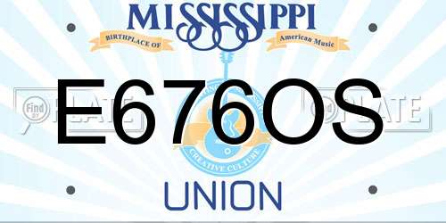 E676OS Mississippi License Plate