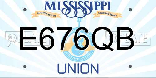 E676QB Mississippi License Plate