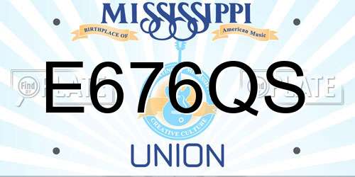 E676QS Mississippi License Plate