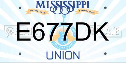 E677DK Mississippi License Plate