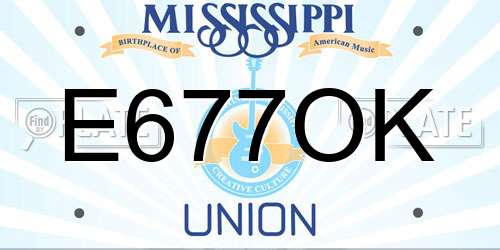 E677OK Mississippi License Plate