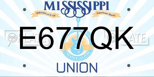 E677QK Mississippi License Plate