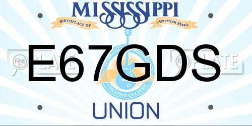 E67GDS Mississippi License Plate