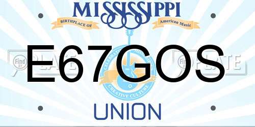 E67GOS Mississippi License Plate