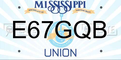 E67GQB Mississippi License Plate