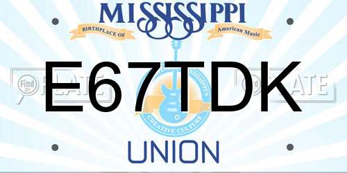 E67TDK Mississippi License Plate