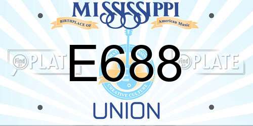 E688 Mississippi License Plate