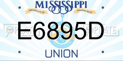 E6895D Mississippi License Plate