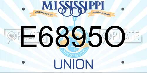 E6895O Mississippi License Plate