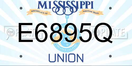 E6895Q Mississippi License Plate