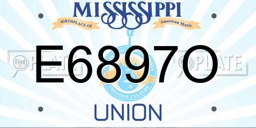E6897O Mississippi License Plate