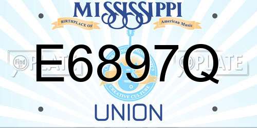 E6897Q Mississippi License Plate