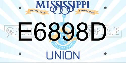 E6898D Mississippi License Plate