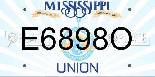 E6898O Mississippi License Plate