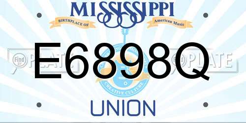 E6898Q Mississippi License Plate
