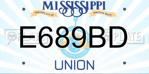 E689BD Mississippi License Plate