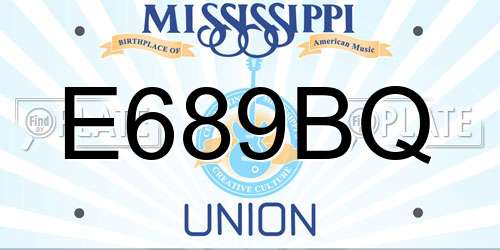 E689BQ Mississippi License Plate