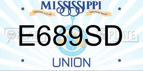 E689SD Mississippi License Plate