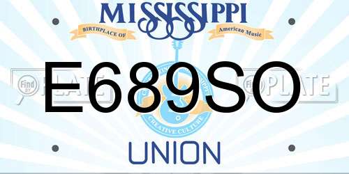 E689SO Mississippi License Plate