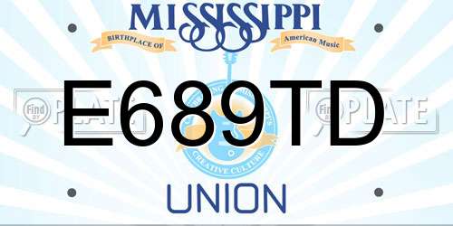 E689TD Mississippi License Plate