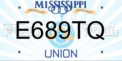 E689TQ Mississippi License Plate