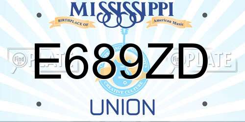 E689ZD Mississippi License Plate