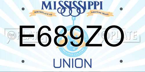 E689ZO Mississippi License Plate