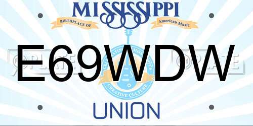 E69WDW Mississippi License Plate