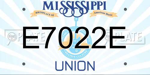 E7022E Mississippi License Plate