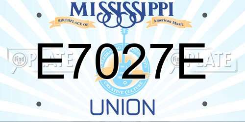 E7027E Mississippi License Plate