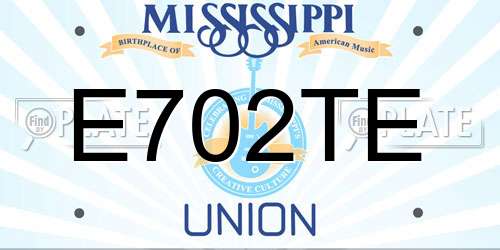 E702TE Mississippi License Plate