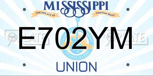 E702YM Mississippi License Plate